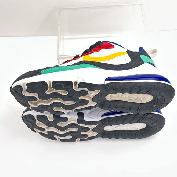 Nike Air Max 270 React Shoes Mens 7.5 White Multi Bauhaus Sneakers AO4971-002
